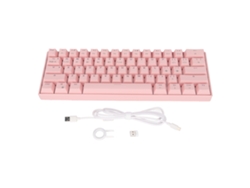 Teclado Mecânico Gamer 61 Teclas Rgb Sem Fio Com Fio Design Ergonômico Bateria 1800mah Eixo Preto