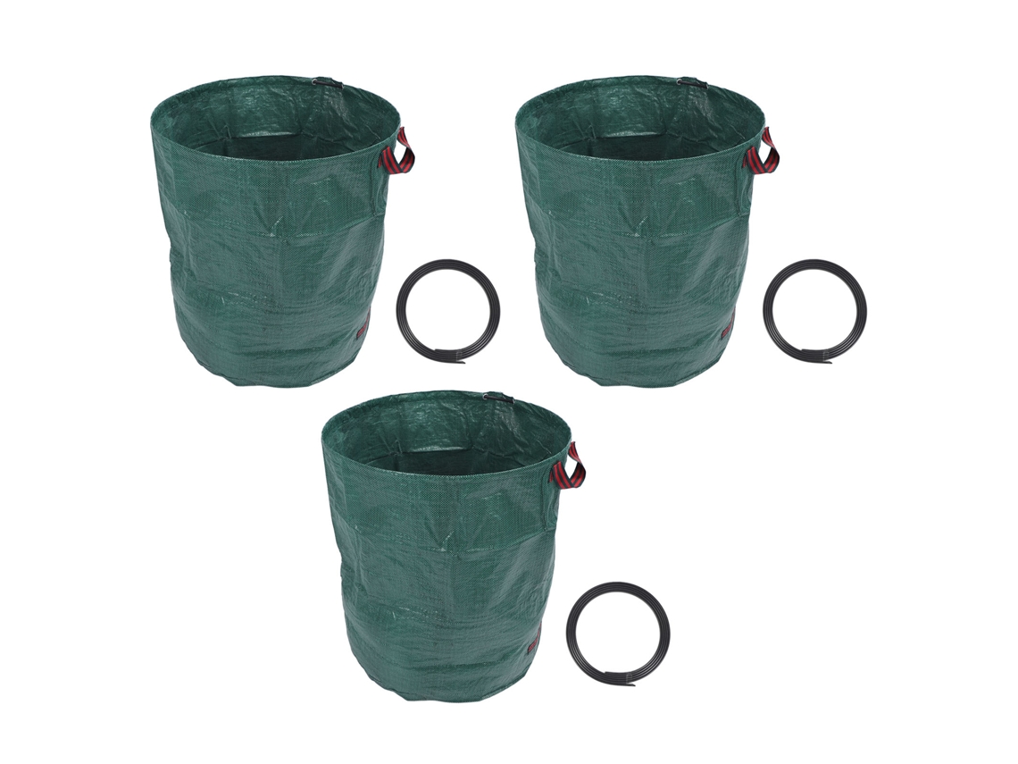 3 Bolsas Reutilizables De Pp Para Jardín, 300 L, Para Residuos De Césped, Hojas Y Escombros, 70 X 80 Cm.