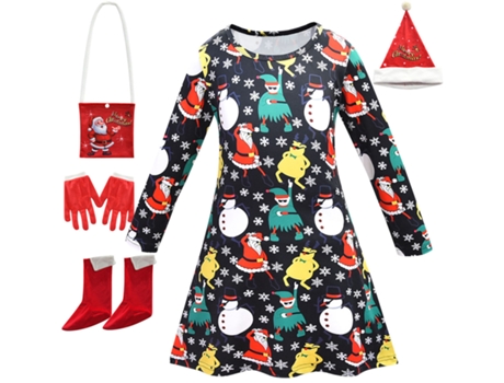 Disfraces navideños cosplay vestido infantil set 110
