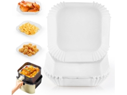 50 Hojas De Papel Especial Para Horno, Apto Para Freidoras De Aire, Bandeja De Horno De 16 X 16 X 4,5 Cm (blanco)