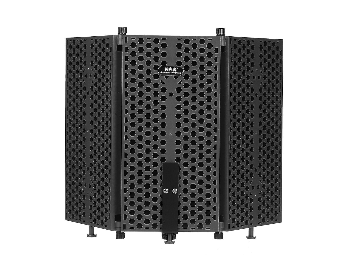 Paravientos para grabación con micrófono, plegable con 3 placas, protección contra el viento, aislamiento, equipo de estudio, Chaberlu