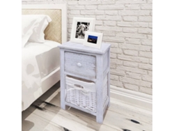 Mesitas de Noche 2 Pzs Madera Blanco