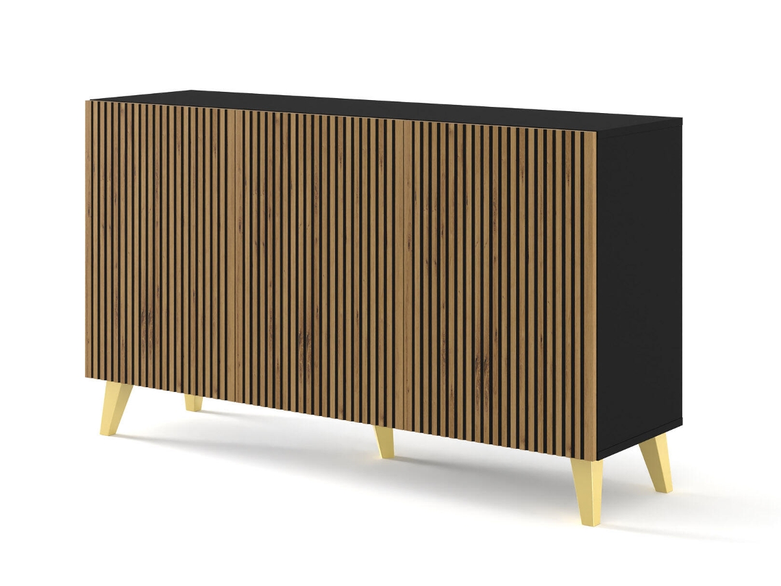 Aparador FURNLUX Ravenna P (Negro, Madera Contrachapada - 150X42X87 Cm)
