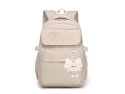 Mochila escolar de gran capacidad para niñas, informal, de uso diario, para estudiantes de primaria y secundaria (caqui)