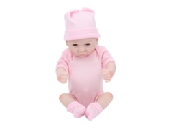 Rebe-muñeca Bebé De Silicona Simulada Realista 10 Pulgadas Ojos Abiertos Rosa Regalo Para Niñas