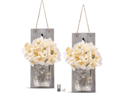 Apliques De Pared Rústicos De Cristal Mason Gris Para Decoración, Elegantes Lámparas Colgantes De Pared.