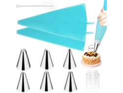 Kit de decoración de pasteles de 10 piezas, boquillas para manga pastelera + mangas de silicona DUREFORWARD