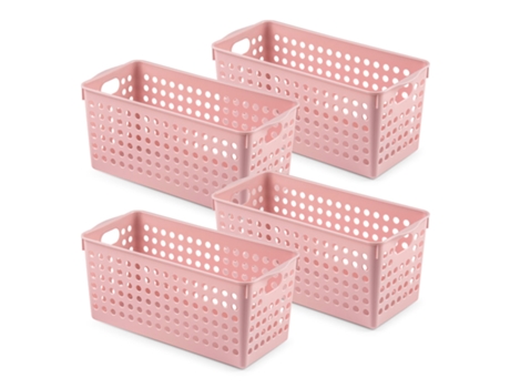 Pack 4 x Cestas PLASTIC FORTE Nº 1. Rosa