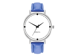 Reloj De Cuero Pu Para Hombre De Cuarzo Dial Redondo Simple Moda Zl66-yo Azul