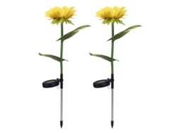 2 Lámparas Led Solares Con Forma De Flor Artificial Para Decoración Jardín Y Patio, Luz Blanca Cálid