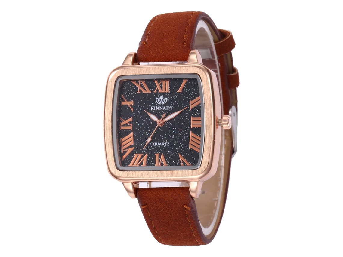Reloj De Pulsera Unisex Informal De Cuarzo Con Esfera Cuadrada (color Café)