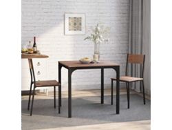 Juego de mesa de comedor para 2 personas Mesa de comedor con 2 sillas Estilo vintage marrón
