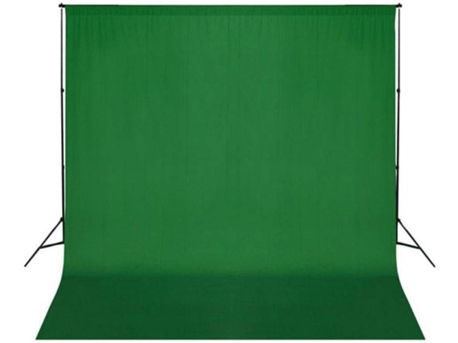vidaXL Telón de fondo para fotografía algodón verde 300x300 cm croma