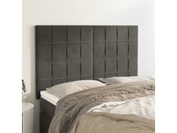 Cabeceros 4 Unidades Terciopelo Gris Oscuro 72x5x78/88 Cm