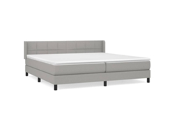 Maison Exclusive - Cama Box Spring Con Colchón Tela Gris Claro 200x200 Cm