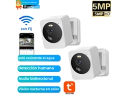 (paquete De 2 Sin Tarjeta) Mini Cámara Ip Inteligente Wifi Graffiti, 5 Mp, Resistente Al Agua