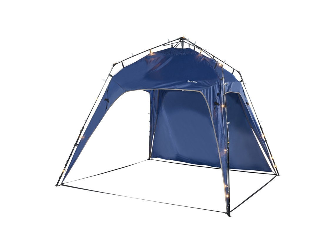 Cenador de jardín con LED Barendrecht con módulo solar 250x250x190 cm - Azul PRO.TEC
