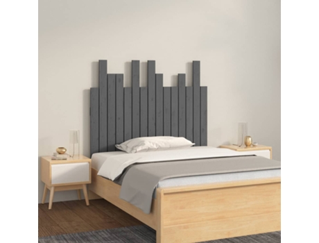 MAISON EXCLUSIVE - Cabecero de cama de pared madera maciza pino gris 95,5x3x80 cm