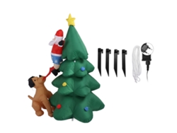 Árbol de Navidad hinchable de 1,8 m con luces, enchufe europeo 100-240 V