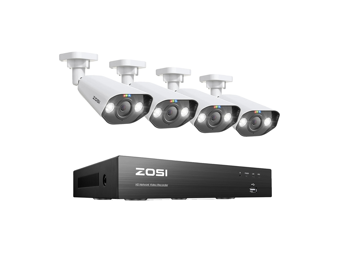 Sistema De Cámara Cctv Poe Zosi, Resolución De 8mp, Soporte A Audio Bidireccional,4pcs 5mp Cámaras,ninguno Oem