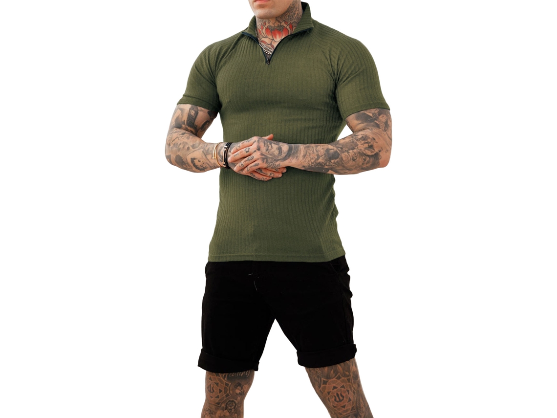 Camisa Casual Masculina Cor Unica Gola Alta Manga Longa Solta Leve Praia Branco L