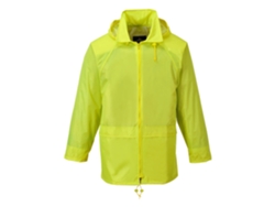 Impermeable clásico: protección y estilo en climas adversos. Amarillo / XL