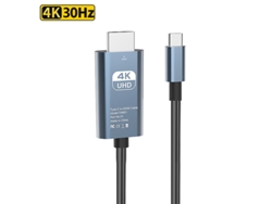 Adaptador de pantalla de proyección 4K HD tipo C a HDMI, cable PVC de 2 m Chennnls (4K/30 Hz)