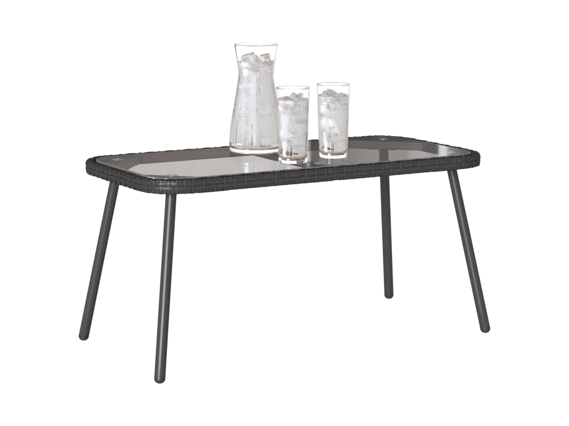 Maison Exclusive - Mesa De Café Negro 90 X 45 X 43 Cm Ratán Sintético