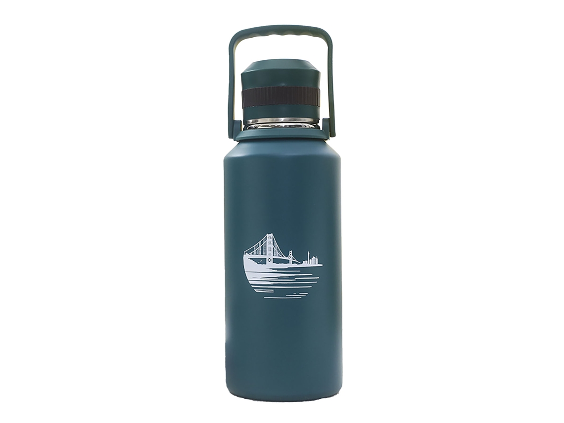 Botella Térmica De Acero Inoxidable De 1500 Ml, A Prueba De Fugas, Ideal Para Deportes Y Acampada - Verde