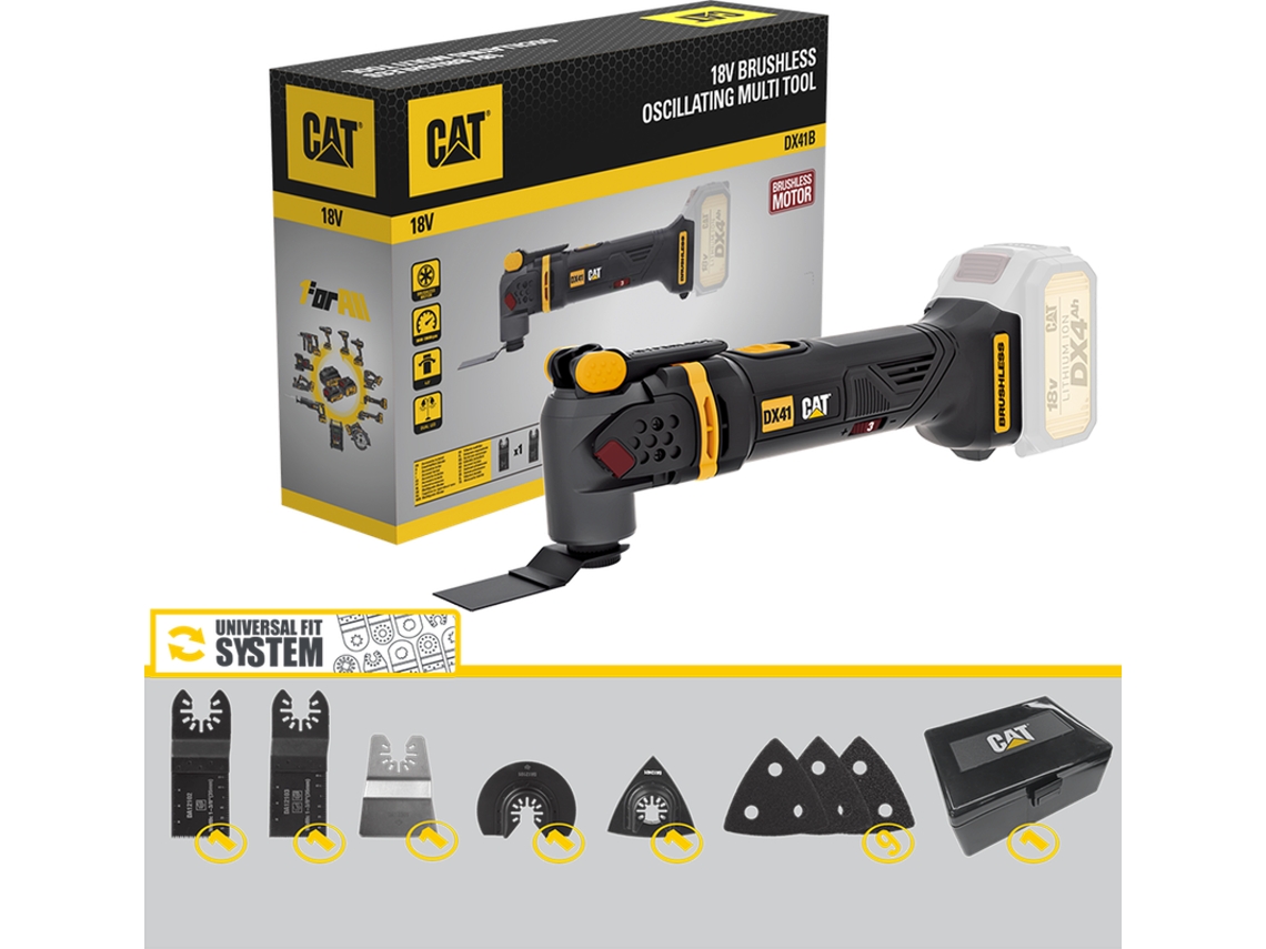 Multiherramienta oscilante SDS con 14 accesorios sin batería 18V CATERPILLAR POWER TOOLS (DX41B)