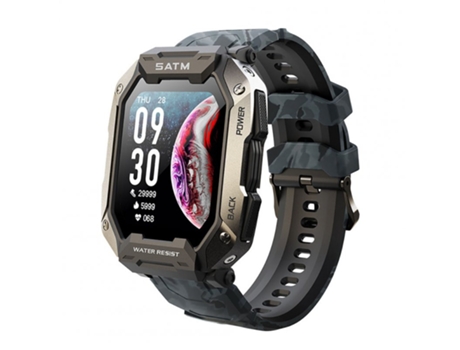 Smartwatch C20 1 71 IP68 Rastreadores impermeables Monitor de oxígeno en sangre Camuflado Negro