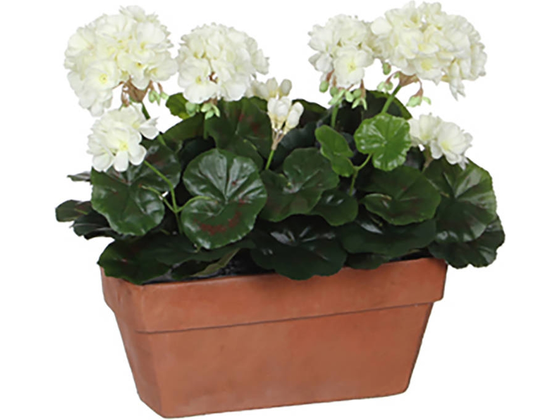 Geranio MICA DEATIONS Pvc Blanco en Vaso Para Balcón 29X3X40Cm