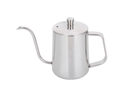 Cafetera de goteo de 600 ml en acero inoxidable 304, color plateado, con tapa