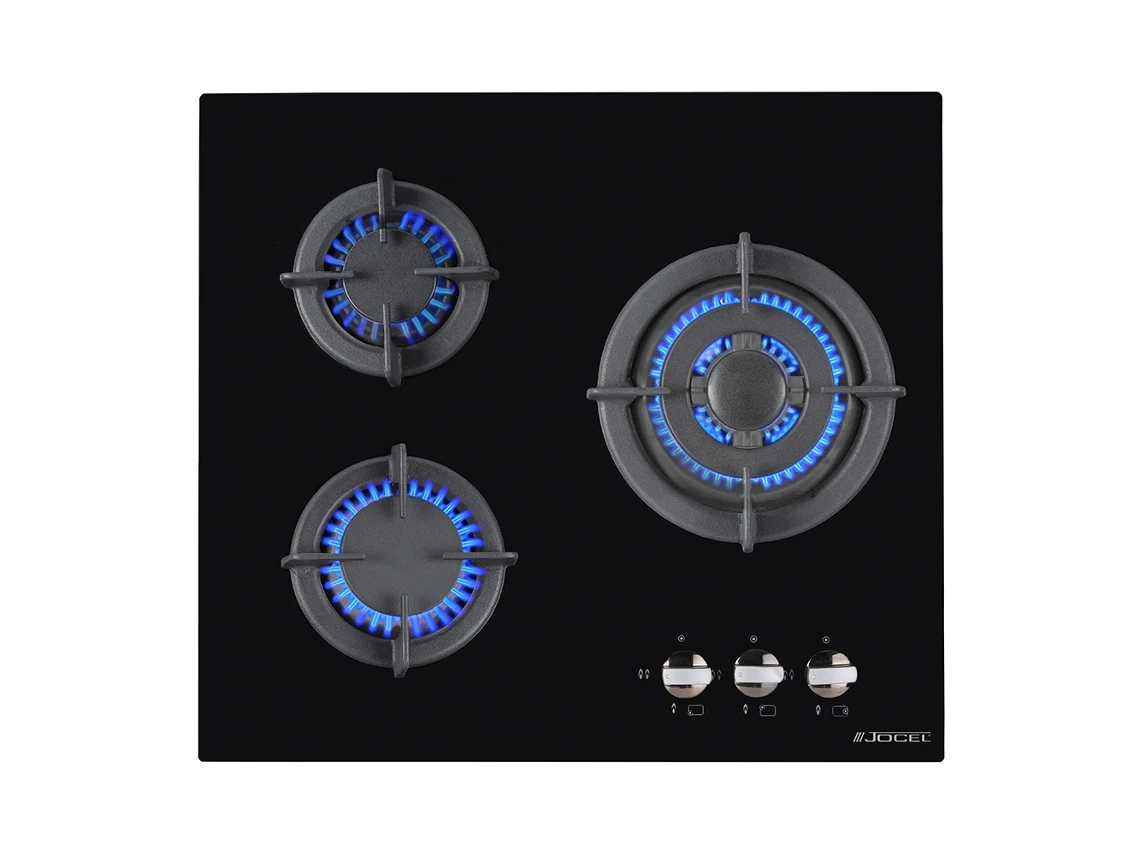 Placa de Gas JOCEL JP3GV009029 (Gas Natural - 60 cm - Negro)