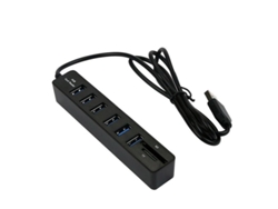 Concentrador Usb De 6 Puertos Con Lector De Tarjetas Sd Y Micro Sd Para Portátiles Y Ordenadores.