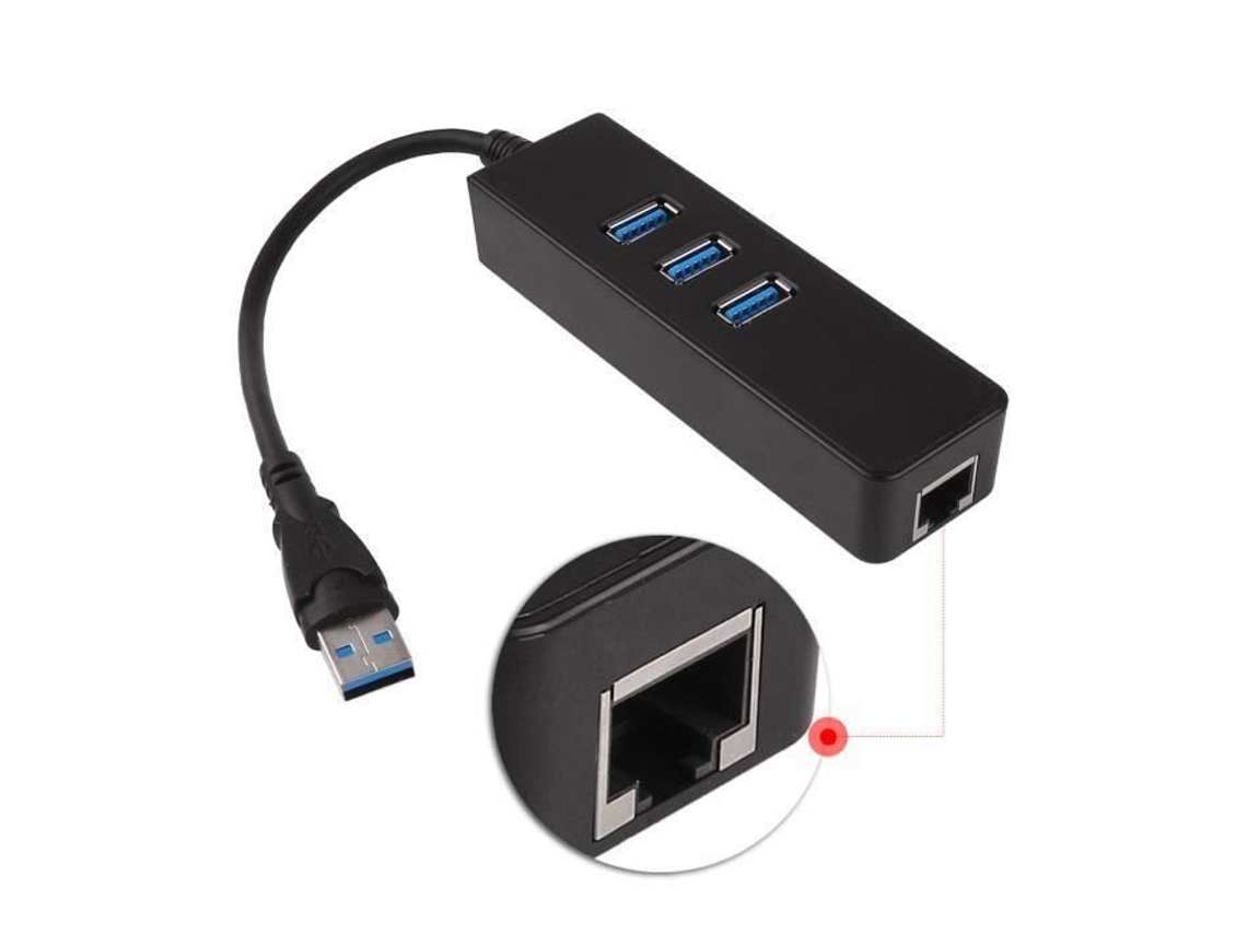 Adaptador Ethernet Usb 3.0 A 1000Mbps Gigabit Rj45 3 Puertos Usb3.0 Hub De Red Cableado Iscdav:Falso Precio:38 11 Precios:0 0 St