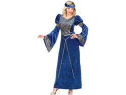 Disfraz de Dama del Renacimiento azul y dorado para mujer