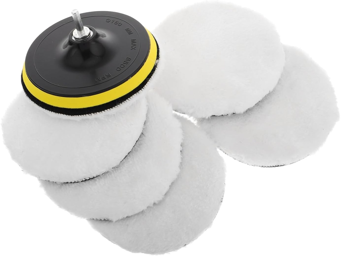 Kit De Almohadillas Pulido Lana Blanca Uso Adecuado Pulir