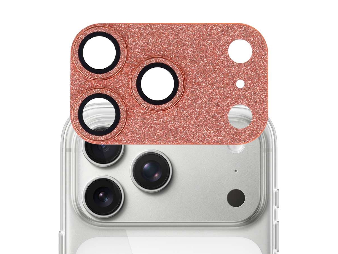 Protector De Cámara Glitter Naranja Para Iphone 17 Pro Max