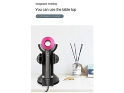 Soporte vertical para secador de pelo para baño, estante de almacenamiento antiarañazos, negro, GOKOCO