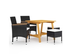 Juego de comedor de jardín de 5 piezas DKD Home Decor en negro