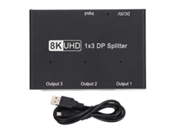 Divisor Displayport 1x3 Mst Sst 8k 30hz 4k 144hz Hub 1 En 3 Para Cine En Casa Y Hotel