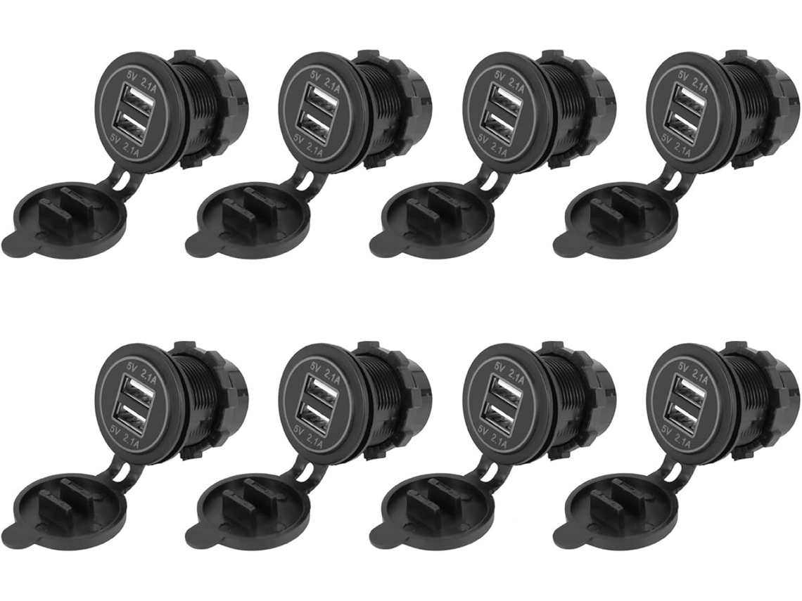 Adaptador De Cargador Usb Dual De 8 Puertos De 5 V Y 4,2 A Para Motocicleta/coche De 12 V/24 V.