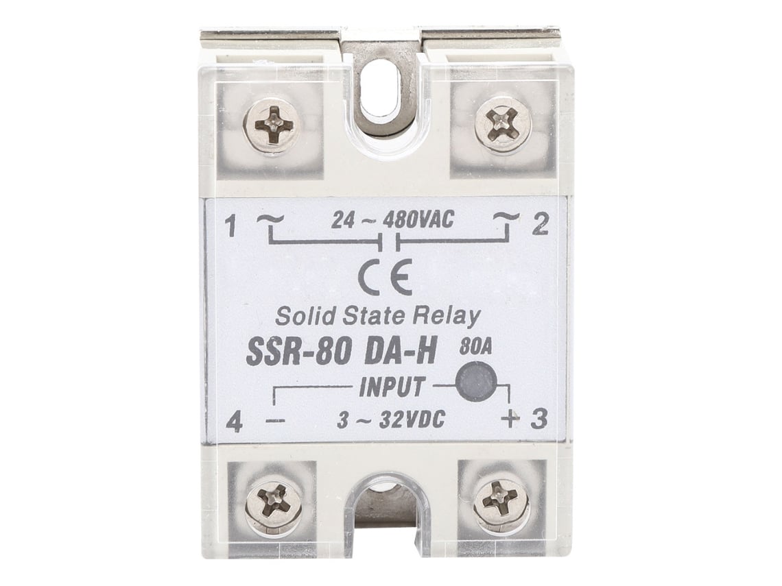 Relé De Estado Sólido Dc Ac Ssr Interruptor Sin Contacto Ssr-80a Da H 24-480vac