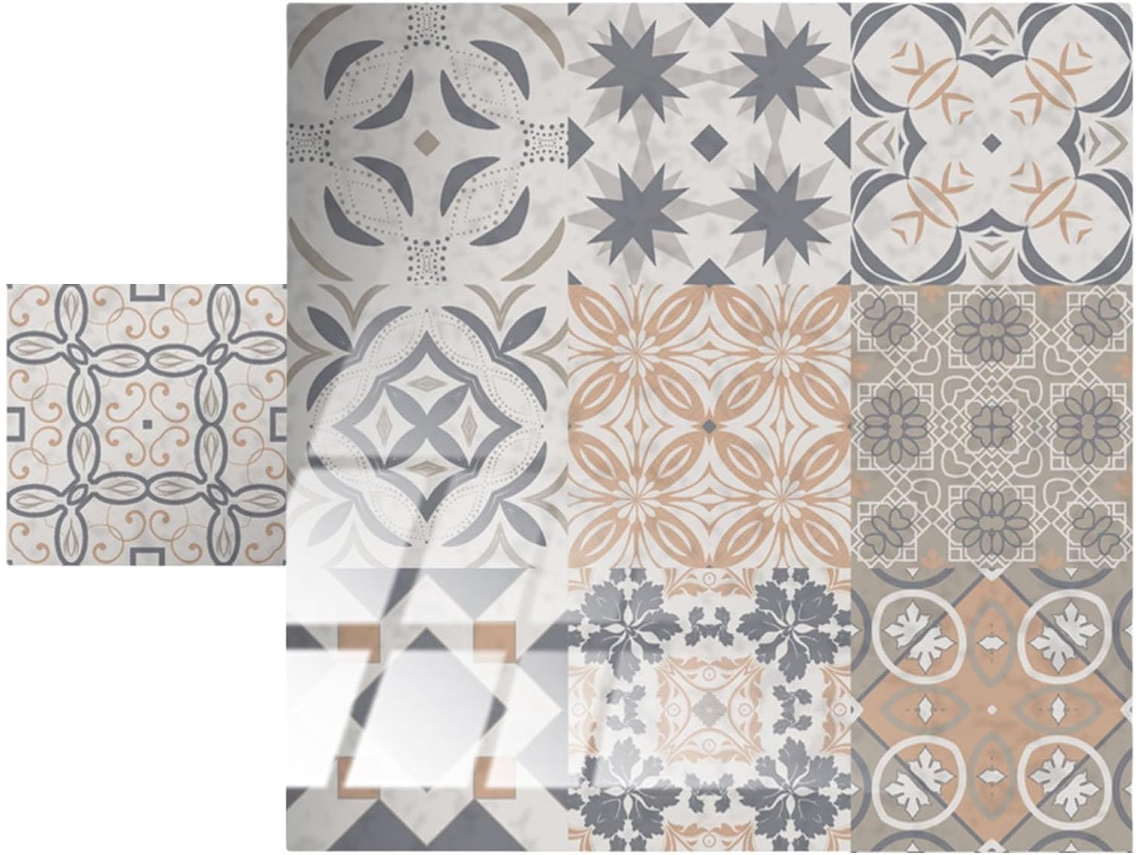 Juego De 10 Adhesivos Impermeables De Azulejos Marroquíes Para Cocina Y Baño, Pared Y Suelo