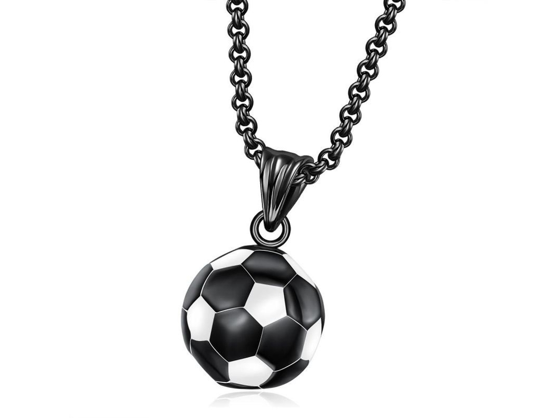 Collares De Fútbol Deportivos De Acero Inoxidable Para Hombres Con Diseño Personalizado Hipster Negro