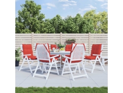 Cojines Para Silla Con Respaldo Bajo 6 Uds Tela Oxford Rojo