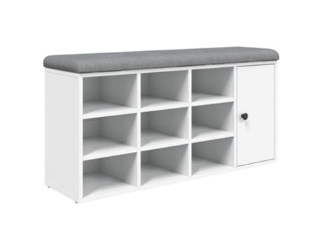 Banco zapatero madera de ingeniería blanco (102x32x50 cm)