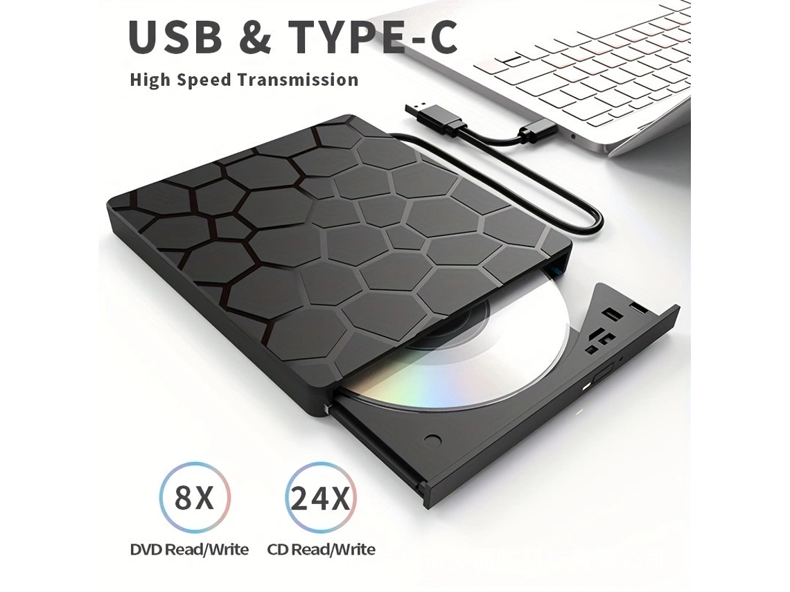 Grabadora Dvd Externa Usb 3.0 7 En 1, Unidad Óptica Portátil Multifunción