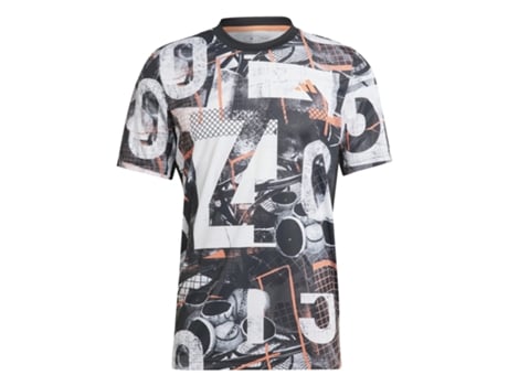 Camiseta de Hombre para Tenis ADIDAS Tenis Multicolor Poliéster Naranja (L)